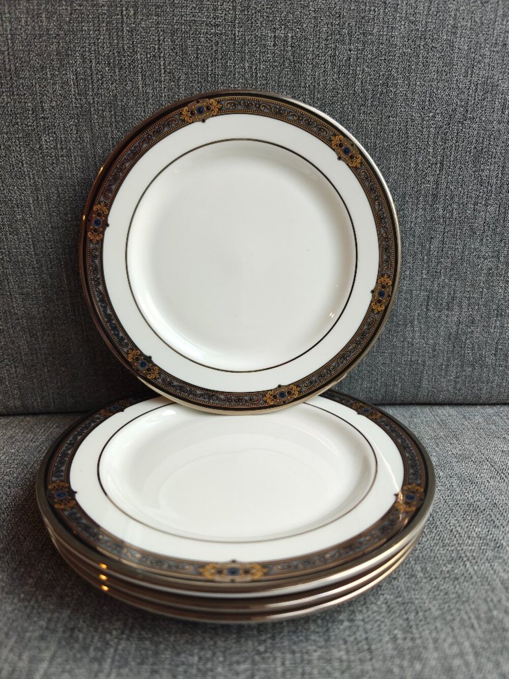 Lenox Vintage Jewel Bread and Butter Plates 6.25 Inch Fine Bone China Set of 4